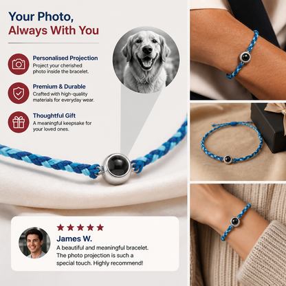 Personalized Pet Photo Projection Keepsake Bracelet