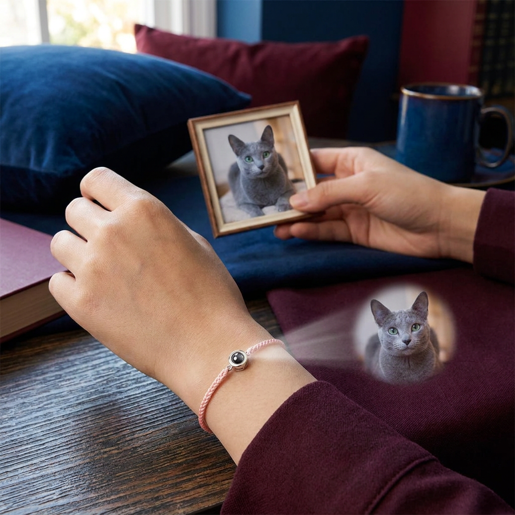Personalized Pet Photo Projection Keepsake Bracelet