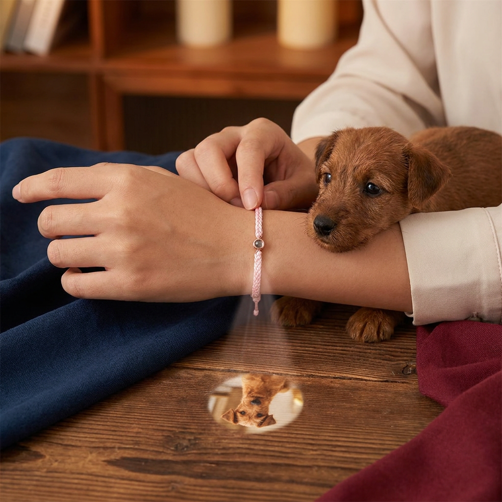 Personalized Pet Photo Projection Keepsake Bracelet