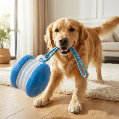Interactive & Durable Dog Ball – Motion Toy with Tug Rope in Dog Colours