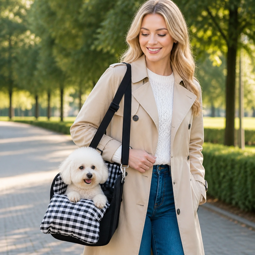 Safe Small Dog & Cat Car Travel Carrier with Safety Leash & Non-Slip Base