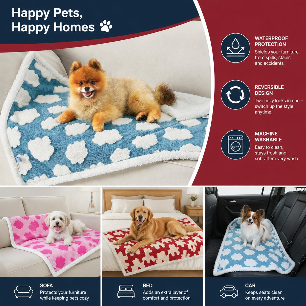 Waterproof Pet Blanket – Dual-Sided Couch & Furniture Protector