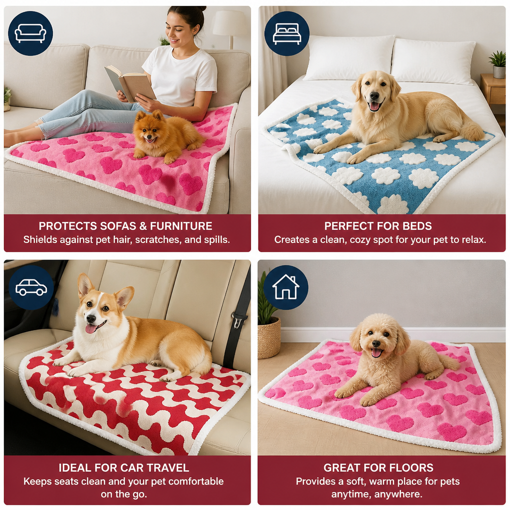Waterproof Pet Blanket – Dual-Sided Couch & Furniture Protector