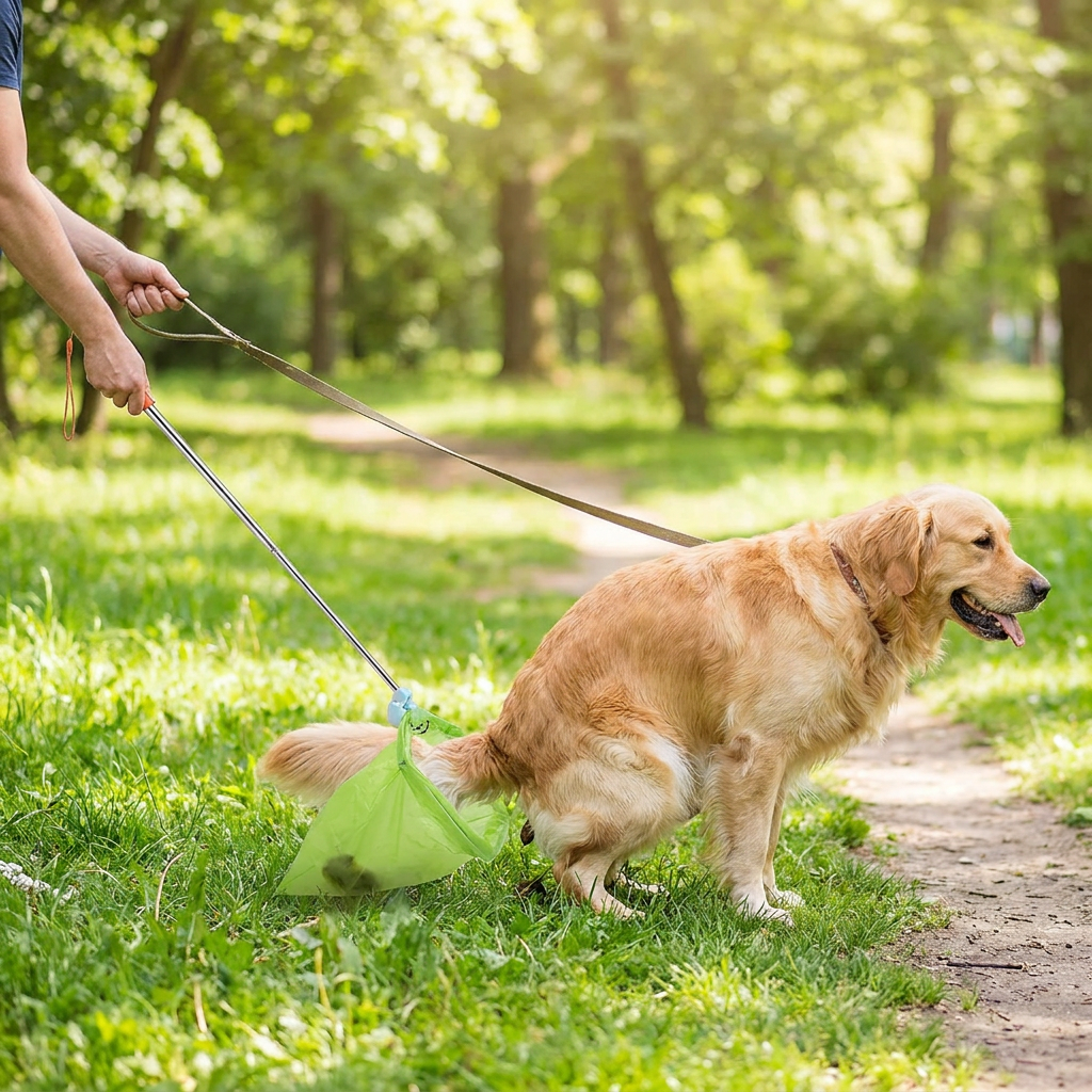 Portable Pet Waste Scoop with Extendable Handle for Easy Dog Walking Cleanup
