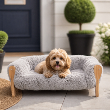Luxury Elevated Solid Wood Dog Couch Bed