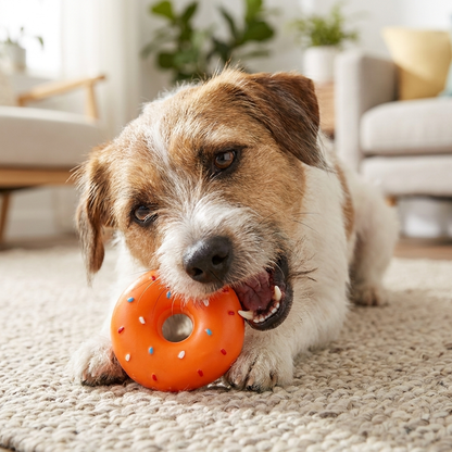 Colorful Squeaky Donut Dog Toy