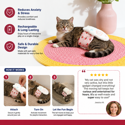 Interactive Remote Control Cat Toy with Moving Tail and Playful Motion