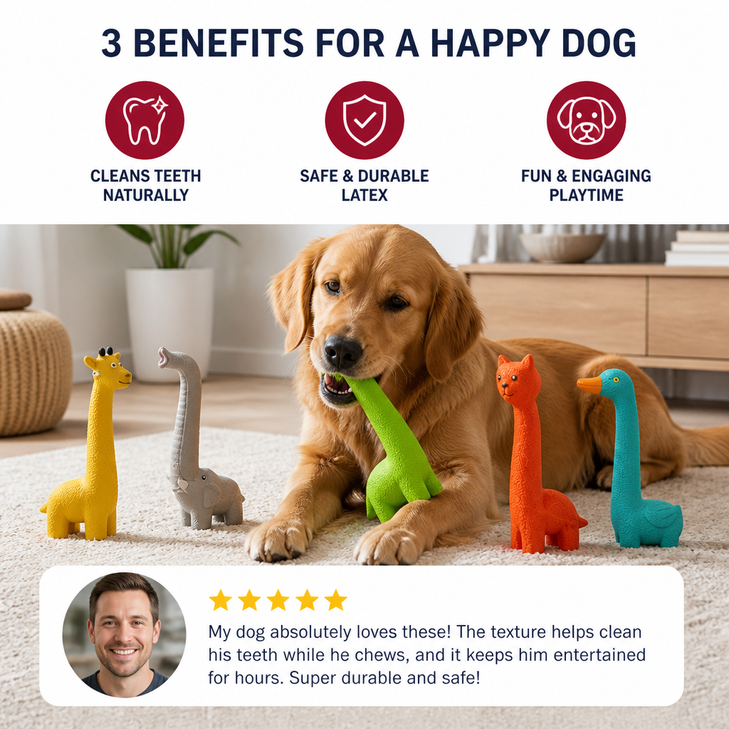 XXL Durable Teeth Cleaning Latex Dog Toy