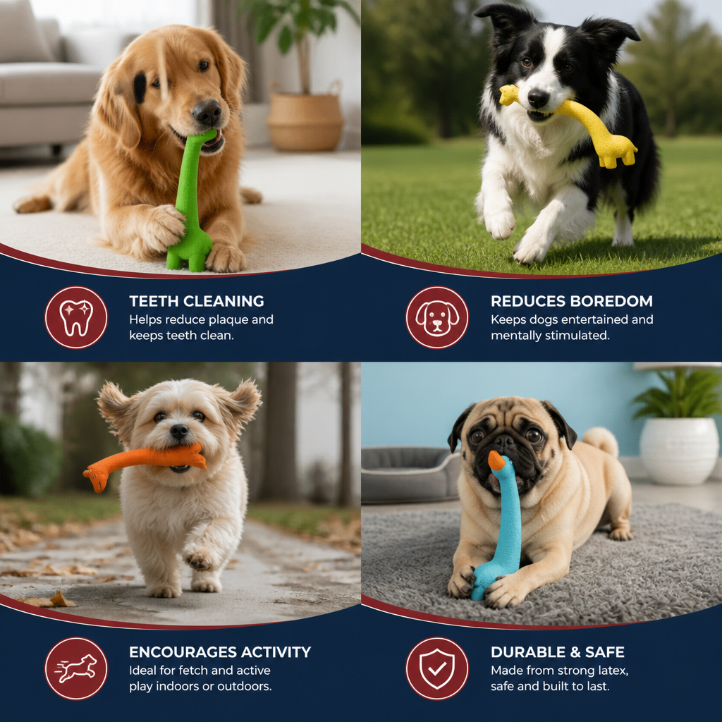 XXL Durable Teeth Cleaning Latex Dog Toy