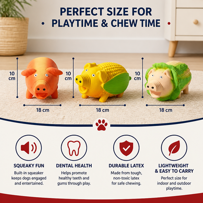 Durable Squeaky Latex Farm Animal Dog Toy