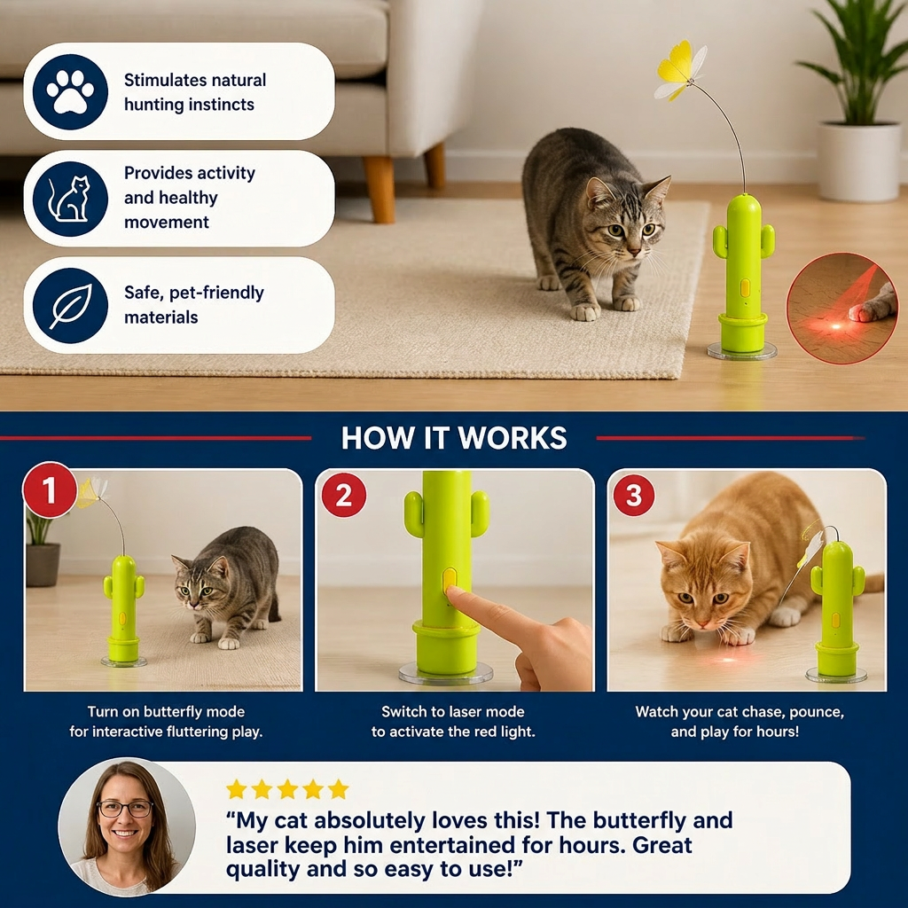 2in1 Automatic Butterfly & Laser Cat Toy