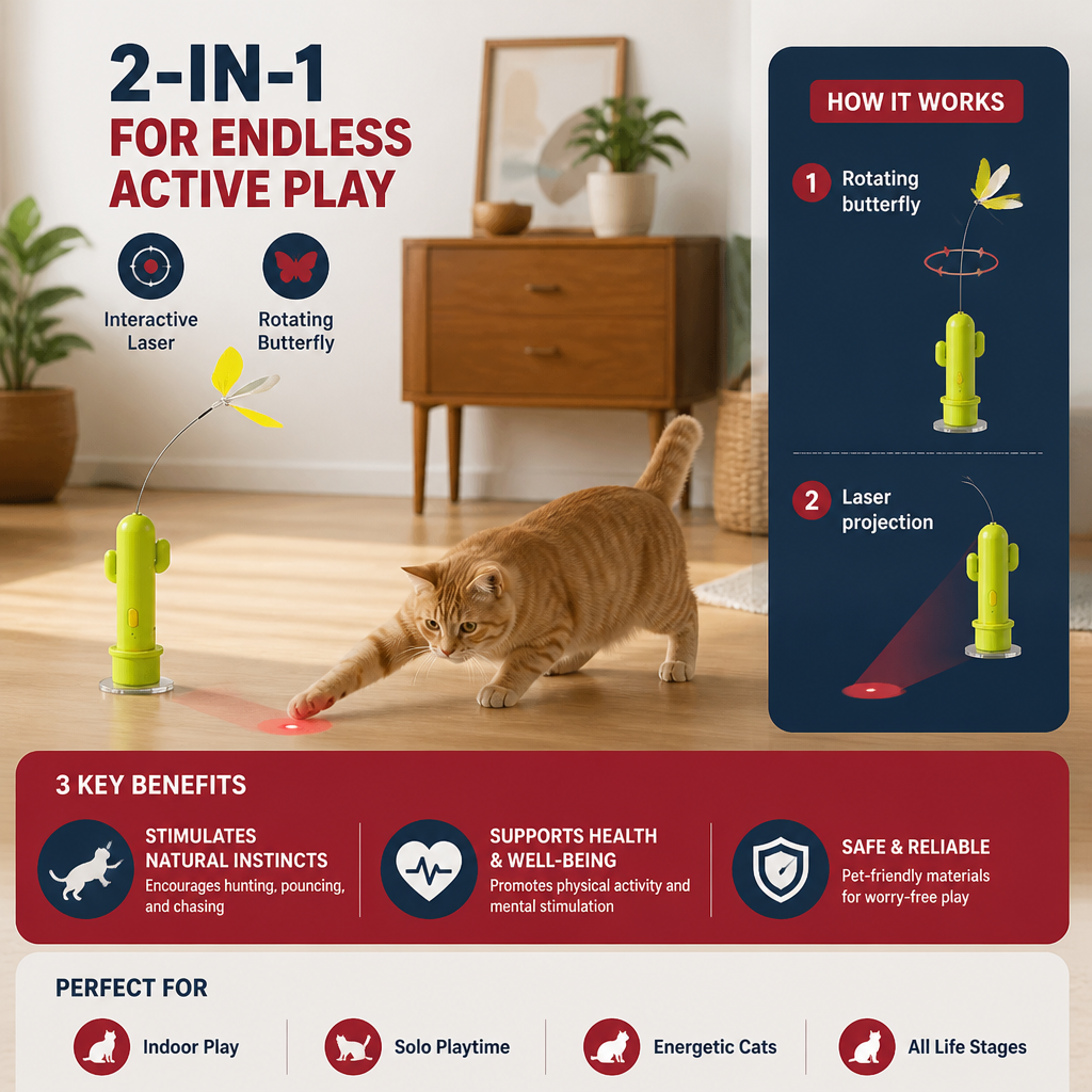 2in1 Automatic Butterfly & Laser Cat Toy
