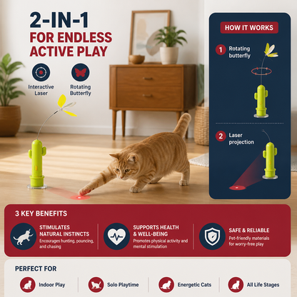 2in1 Automatic Butterfly & Laser Cat Toy