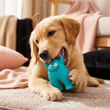 Durable Dog Dental Chew Toy – Tooth Cleaning Monster in Dog Colors