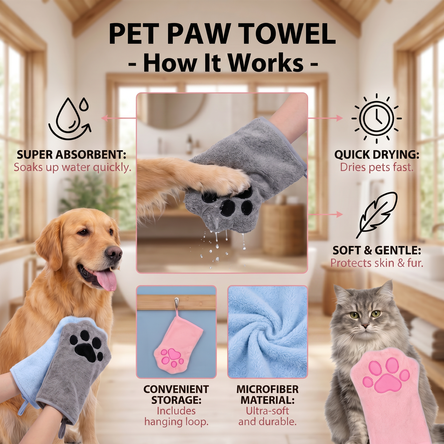 Quick-Drying Towel for Pets