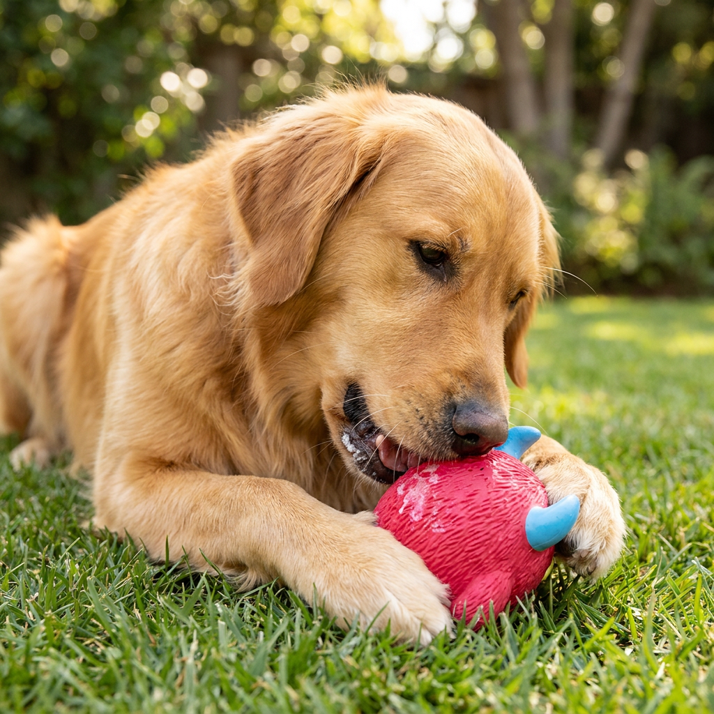 Durable Eco-Friendly Monster Teeth Cleaning Latex Squeaky Dog Toy