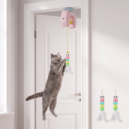 Rechargeable Hanging Door Cat Toy with Interactive Flying Feather