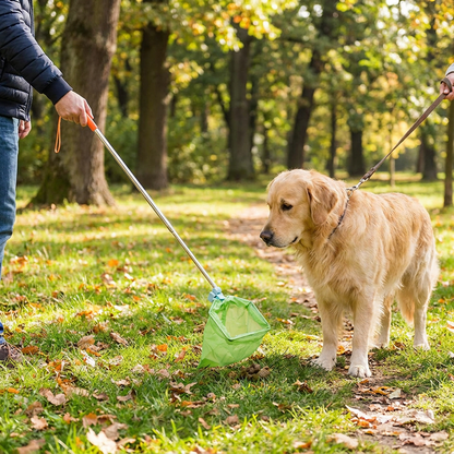 Portable Pet Waste Scoop with Extendable Handle for Easy Dog Walking Cleanup